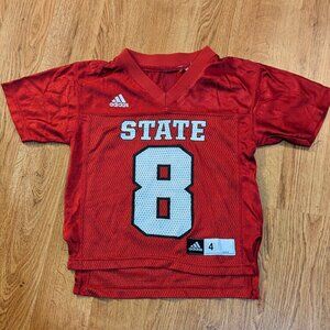 NC State Football Jersey - Kids Size 4 - Adidas